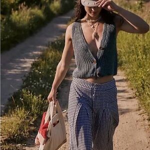 Free People Close To Me Vest Dark Grey Size Large